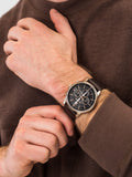 Buy Shop Tommy Hilfiger Multi Function Chronograph Black Dial Brown Leather Strap Watch for Men - 1791631 USA Online