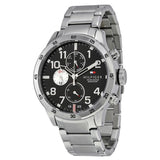 Buy Shop Tommy Hilfiger Cool Sport Multifunction Black Dial Silver Steel Strap Watch for Men - 1791141 USA Online
