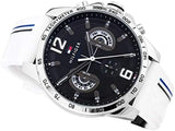 Buy Shop Tommy Hilfiger Multifunction Black Dial White Rubber Strap Watch for Men - 1791475 USA Online