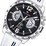 Buy Shop Tommy Hilfiger Multifunction Black Dial White Rubber Strap Watch for Men - 1791475 USA Online