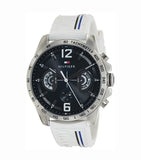 Buy Shop Tommy Hilfiger Multifunction Black Dial White Rubber Strap Watch for Men - 1791475 USA Online