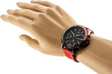 Buy Shop Tommy Hilfiger Multifunction Quartz Black Dial Red Rubber Strap Watch for Men - 1791722 USA Online