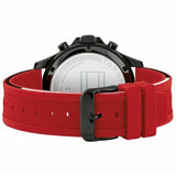 Buy Shop Tommy Hilfiger Multifunction Quartz Black Dial Red Rubber Strap Watch for Men - 1791722 USA Online