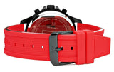 Buy Shop Tommy Hilfiger Multifunction Quartz Black Dial Red Rubber Strap Watch for Men - 1791722 USA Online