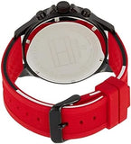 Buy Shop Tommy Hilfiger Multifunction Quartz Black Dial Red Rubber Strap Watch for Men - 1791722 USA Online