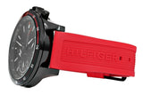 Buy Shop Tommy Hilfiger Multifunction Quartz Black Dial Red Rubber Strap Watch for Men - 1791722 USA Online