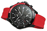 Buy Shop Tommy Hilfiger Multifunction Quartz Black Dial Red Rubber Strap Watch for Men - 1791722 USA Online