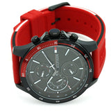 Buy Shop Tommy Hilfiger Multifunction Quartz Black Dial Red Rubber Strap Watch for Men - 1791722 USA Online