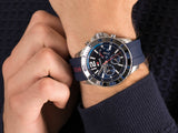 Buy Shop Tommy Hilfiger Nolan Chronograph Blue Dial Blue Rubber Strap Watch for Men - 1791142 USA Online