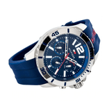 Buy Shop Tommy Hilfiger Nolan Chronograph Blue Dial Blue Rubber Strap Watch for Men - 1791142 USA Online