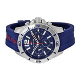 Buy Shop Tommy Hilfiger Nolan Chronograph Blue Dial Blue Rubber Strap Watch for Men - 1791142 USA Online