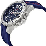 Buy Shop Tommy Hilfiger Nolan Chronograph Blue Dial Blue Rubber Strap Watch for Men - 1791142 USA Online