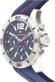 Buy Shop Tommy Hilfiger Nolan Chronograph Blue Dial Blue Rubber Strap Watch for Men - 1791142 USA Online