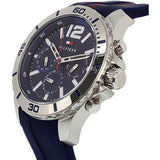 Buy Shop Tommy Hilfiger Nolan Chronograph Blue Dial Blue Rubber Strap Watch for Men - 1791142 USA Online