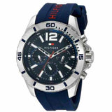 Buy Shop Tommy Hilfiger Nolan Chronograph Blue Dial Blue Rubber Strap Watch for Men - 1791142 USA Online