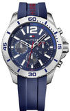 Buy Shop Tommy Hilfiger Nolan Chronograph Blue Dial Blue Rubber Strap Watch for Men - 1791142 USA Online