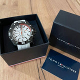 Buy Shop Tommy Hilfiger Nolan Multi Function White Dial White Rubber Strap Watch for Men - 1791146 USA Online