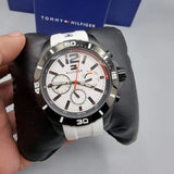 Buy Shop Tommy Hilfiger Nolan Multi Function White Dial White Rubber Strap Watch for Men - 1791146 USA Online