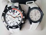Buy Shop Tommy Hilfiger Nolan Multi Function White Dial White Rubber Strap Watch for Men - 1791146 USA Online