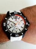 Buy Shop Tommy Hilfiger Nolan Multi Function White Dial White Rubber Strap Watch for Men - 1791146 USA Online