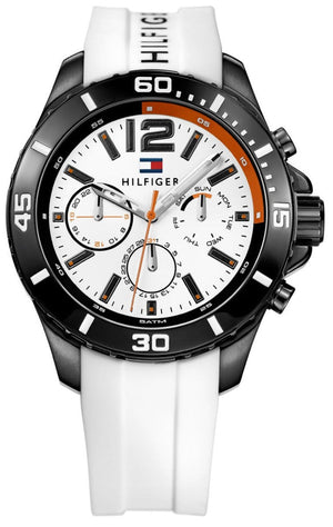 Buy Shop Tommy Hilfiger Nolan Multi Function White Dial White Rubber Strap Watch for Men - 1791146 USA Online