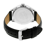 Buy Shop Tommy Hilfiger Oliver Analog Silver Dial Black Leather Strap Watch for Men - 1791305 USA Online