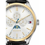 Buy Shop Tommy Hilfiger Oliver Analog Silver Dial Black Leather Strap Watch for Men - 1791305 USA Online