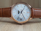 Buy Shop Tommy Hilfiger Oliver Chronograph White Dial Brown Leather Strap Watch for Men - 1791306 USA Online