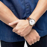 Buy Shop Tommy Hilfiger Oliver Chronograph White Dial Brown Leather Strap Watch for Men - 1791306 USA Online