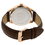 Buy Shop Tommy Hilfiger Oliver Chronograph White Dial Brown Leather Strap Watch for Men - 1791306 USA Online