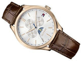 Buy Shop Tommy Hilfiger Oliver Chronograph White Dial Brown Leather Strap Watch for Men - 1791306 USA Online