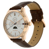 Buy Shop Tommy Hilfiger Oliver Chronograph White Dial Brown Leather Strap Watch for Men - 1791306 USA Online