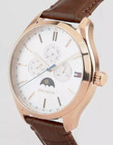 Buy Shop Tommy Hilfiger Oliver Chronograph White Dial Brown Leather Strap Watch for Men - 1791306 USA Online