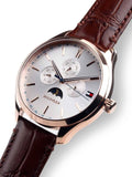 Buy Shop Tommy Hilfiger Oliver Chronograph White Dial Brown Leather Strap Watch for Men - 1791306 USA Online