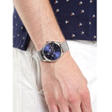 Buy Shop Tommy Hilfiger Oliver Quartz Blue Dial Silver Mesh Bracelet Watch for Men - 1791302 USA Online