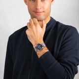 Buy Shop Tommy Hilfiger Oliver Quartz Blue Dial Silver Mesh Bracelet Watch for Men - 1791302 USA Online