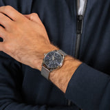 Buy Shop Tommy Hilfiger Oliver Quartz Blue Dial Silver Mesh Bracelet Watch for Men - 1791302 USA Online