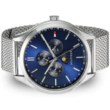 Buy Shop Tommy Hilfiger Oliver Quartz Blue Dial Silver Mesh Bracelet Watch for Men - 1791302 USA Online