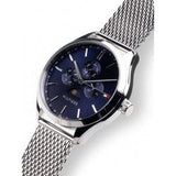 Buy Shop Tommy Hilfiger Oliver Quartz Blue Dial Silver Mesh Bracelet Watch for Men - 1791302 USA Online
