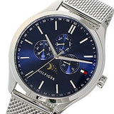 Buy Shop Tommy Hilfiger Oliver Quartz Blue Dial Silver Mesh Bracelet Watch for Men - 1791302 USA Online