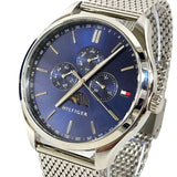 Buy Shop Tommy Hilfiger Oliver Quartz Blue Dial Silver Mesh Bracelet Watch for Men - 1791302 USA Online