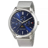 Buy Shop Tommy Hilfiger Oliver Quartz Blue Dial Silver Mesh Bracelet Watch for Men - 1791302 USA Online