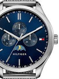 Buy Shop Tommy Hilfiger Oliver Quartz Blue Dial Silver Mesh Bracelet Watch for Men - 1791302 USA Online