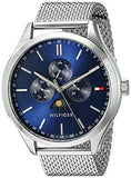 Buy Shop Tommy Hilfiger Oliver Quartz Blue Dial Silver Mesh Bracelet Watch for Men - 1791302 USA Online