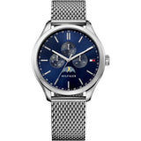 Buy Shop Tommy Hilfiger Oliver Quartz Blue Dial Silver Mesh Bracelet Watch for Men - 1791302 USA Online