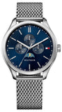 Buy Shop Tommy Hilfiger Oliver Quartz Blue Dial Silver Mesh Bracelet Watch for Men - 1791302 USA Online