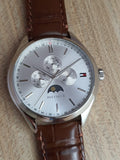 Buy Shop Tommy Hilfiger Oliver Quartz White Dial Brown Leather Strap Watch for Men - 1791304 USA Online