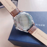 Buy Shop Tommy Hilfiger Oliver Quartz White Dial Brown Leather Strap Watch for Men - 1791304 USA Online