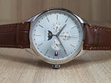 Buy Shop Tommy Hilfiger Oliver Quartz White Dial Brown Leather Strap Watch for Men - 1791304 USA Online