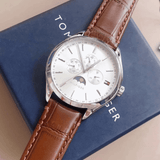 Buy Shop Tommy Hilfiger Oliver Quartz White Dial Brown Leather Strap Watch for Men - 1791304 USA Online